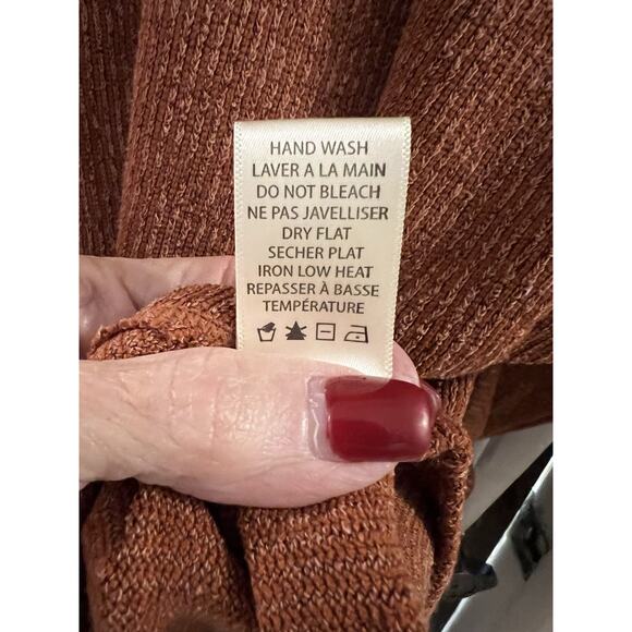 Max Studio Rust Ruched Dolman Sleeve Ribbed Knit Top Sz L NWT - Picture 9 of 9